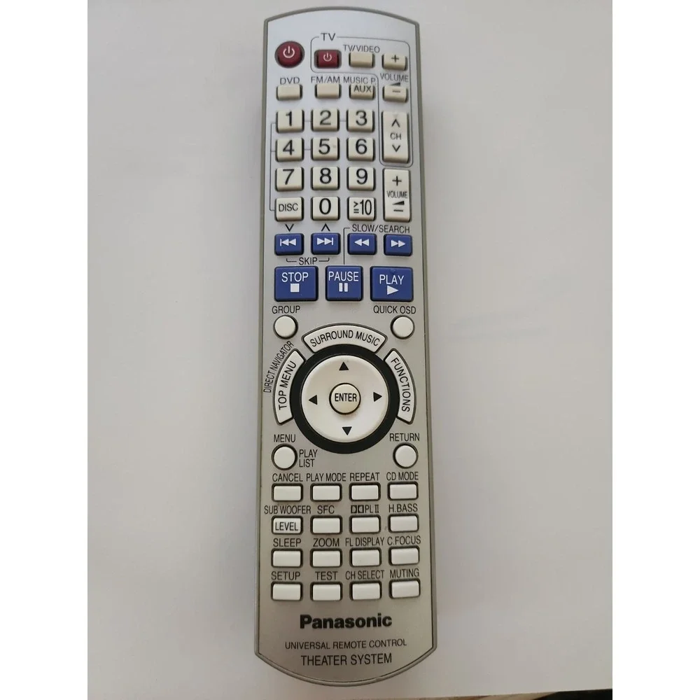 Genuine Panasonic EUR7662Y30 Theater System Universal Remote Control Silver